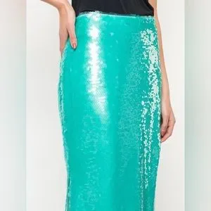 Prabal Gurung Skirts Prabal Gurung Sequin Midi Skirt Blue Size